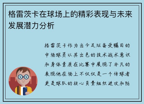 格雷茨卡在球场上的精彩表现与未来发展潜力分析